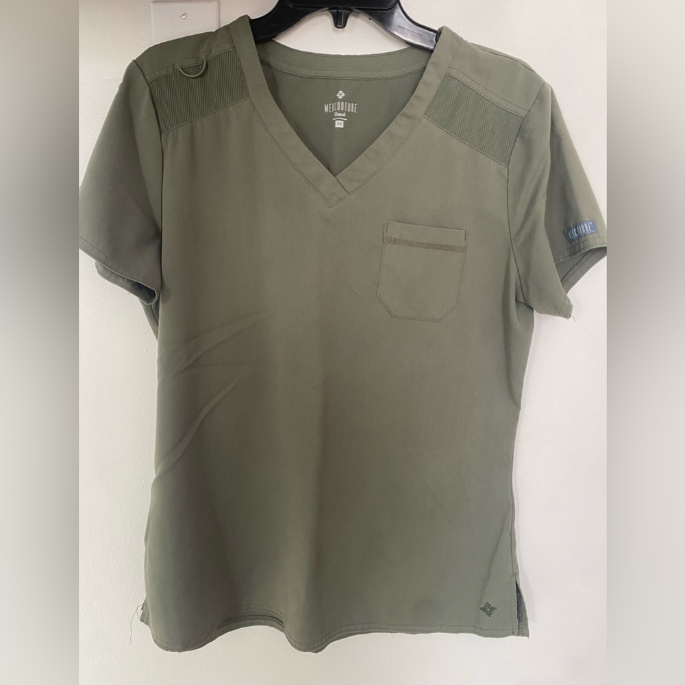 Olive green Medcouture jogger scrub set